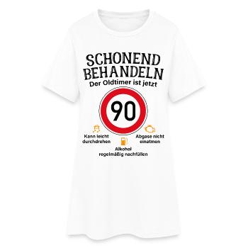 90. Geburtstag Schonend Behandeln Oldtimer Ist 90 - Frauen T-Shirt-Kleid - Weiß - Vorne