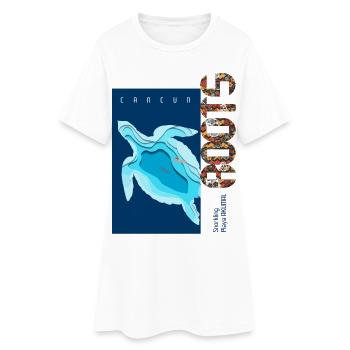 Tortue marine snorkeling Roots - Robe T-shirt Femme - blanc - Devant