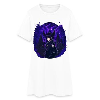 Goth Anime Girl dark night - Women’s T-Shirt Dress - white - Front