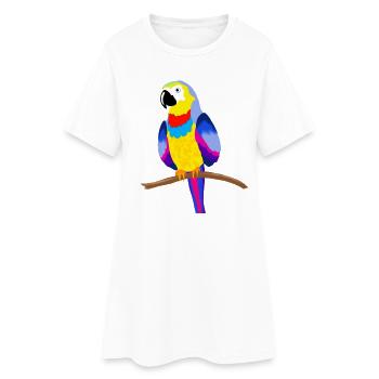 Perroquet coloré sur une branche - jaune - Robe T-shirt Femme - blanc - Devant