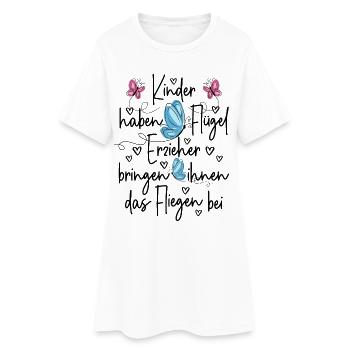 Erzieher - Frauen T-Shirt-Kleid - Weiß - Vorne