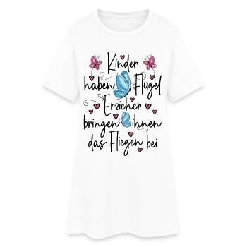 Erzieher Danke - Kinder haben Flügel - Frauen T-Shirt-Kleid - Weiß - Vorne