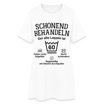 60. Geburtstag Schonend Behandeln Alte Lappen 60 - Frauen T-Shirt-Kleid - Weiß - Vorne