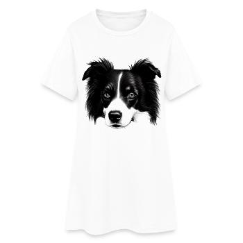Border Collie Chien de berger irlandais - Robe T-shirt Femme - blanc - Devant