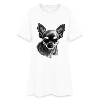 Chihuahua à poil court - Robe T-shirt Femme - blanc - Devant
