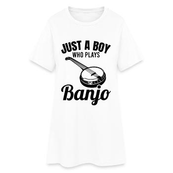 Juste un garçon jouant du banjo - Robe T-shirt Femme - blanc - Devant
