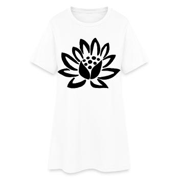 Lotus noir et la nature - Robe T-shirt Femme - blanc - Devant