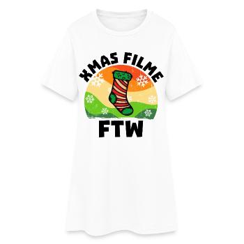 Kino Movies Filme Statement Film Schauen Cineast - Frauen T-Shirt-Kleid - Weiß - Vorne