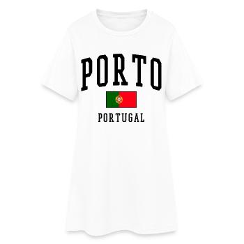 Drapeau de Porto Portugal – City Design - Robe T-shirt Femme - blanc - Devant