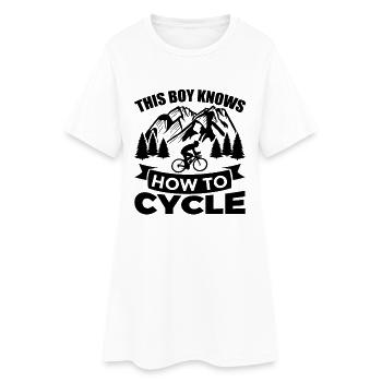 Garçon cycliste - Robe T-shirt Femme - blanc - Devant