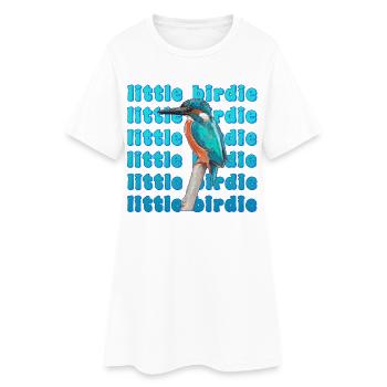 Martin-pêcheur - bel oiseau bleu - aquarelle - Robe T-shirt Femme - blanc - Devant
