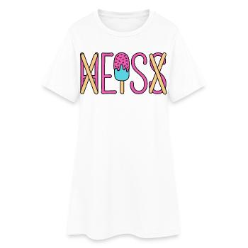Eis - heiß - H EIS S  - Frauen T-Shirt-Kleid - Weiß - Vorne