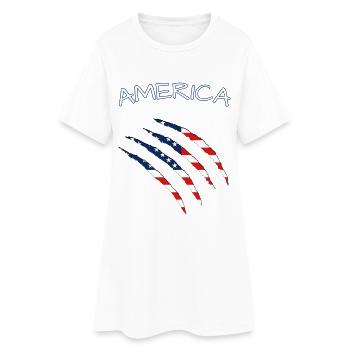 America, Claws, Cuts, Amerika, USA  - Frauen T-Shirt-Kleid - Weiß - Vorne