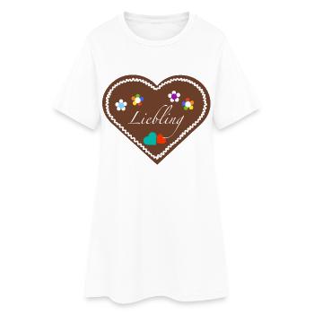 "Jahrmarkt-Liebe"Liebling div - Frauen T-Shirt-Kleid - Weiß - Vorne