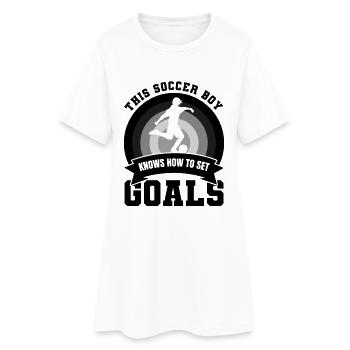 Le garçon de football sait comment se fixer des objectifs - Robe T-shirt Femme - blanc - Devant
