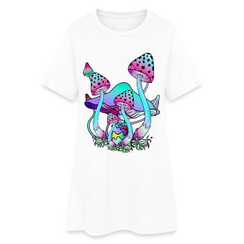 Champignons magiques Art Champignon Psychédélique - Robe T-shirt Femme - blanc - Devant