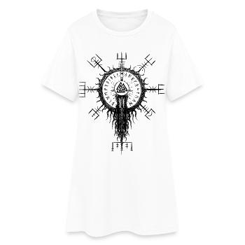 Vegvisir Wotansknoten Wikinger Runen Kompass - Frauen T-Shirt-Kleid - Weiß - Vorne