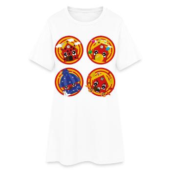Häuschens Jahreszeiten-Party - Frauen T-Shirt-Kleid - Weiß - Vorne
