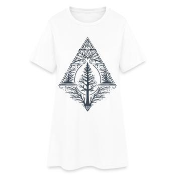 Pagan Tree Fir Teutonic Symbol Triskele Occult - Women’s T-Shirt Dress - white - Front