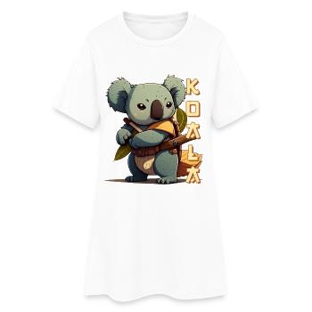 Samouraï Koala avec lettrage - Robe T-shirt Femme - blanc - Devant