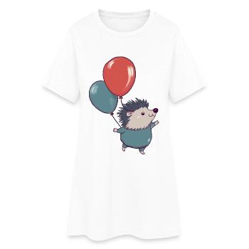 Petit hérisson avec ballons - Robe T-shirt Femme - blanc - Devant