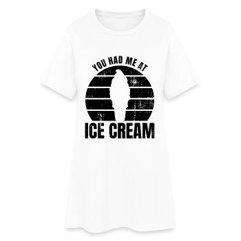 Du hattest mich bei Eiscreme - Frauen T-Shirt-Kleid - Weiß - Vorne