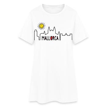 Mallorca im Sommer - Frauen T-Shirt-Kleid - Weiß - Vorne