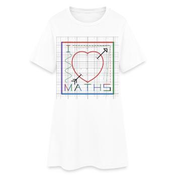 I Love Maths (white background) - Women’s T-Shirt Dress - white - Front