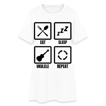 Routine du joueur de ukulélé - Robe T-shirt Femme - blanc - Devant