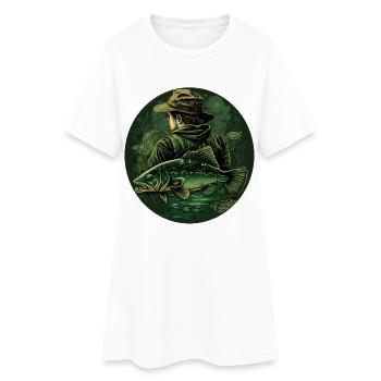 Pêcheurs à la ligne - Robe T-shirt Femme - blanc - Devant