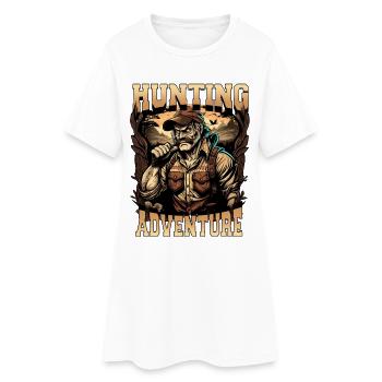 Des chasseurs à l’aventure - Robe T-shirt Femme - blanc - Devant