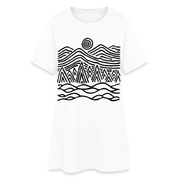 Paysage noir étrange - Robe T-shirt Femme - blanc - Devant