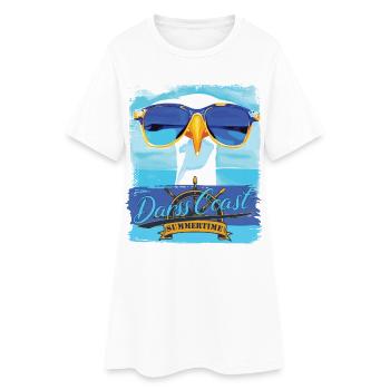 DarssCoast Möwe - blue white Möwen Collection - Frauen T-Shirt-Kleid - Weiß - Vorne