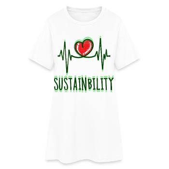 Environnement Terre Coeur Déclaration de durabilité Nature - Robe T-shirt Femme - blanc - Devant