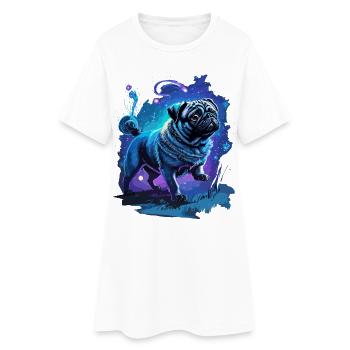 Carlin mignon Art des chiens enchanteurs - Robe T-shirt Femme - blanc - Devant