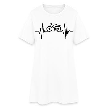 Mountain biking heartbeat - Women’s T-Shirt Dress - white - Front