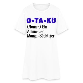 Anime Manga Statement Comic Otaku Zeichentrick - Frauen T-Shirt-Kleid - Weiß - Vorne