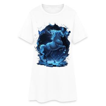 Licorne rebelle Mystic Licorne Blue Spirit - Robe T-shirt Femme - blanc - Devant