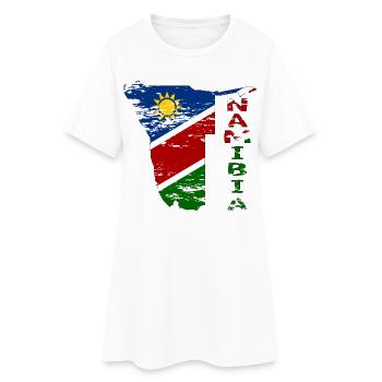 Namibie Carte Drapeau utilisé - Robe T-shirt Femme - blanc - Devant