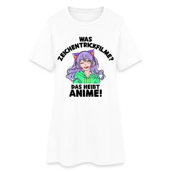 Anime Statement Zeichentrick Animation Comic Manga - Frauen T-Shirt-Kleid - Weiß - Vorne