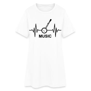 Musik EKG Herzlinie - Frauen T-Shirt-Kleid - Weiß - Vorne