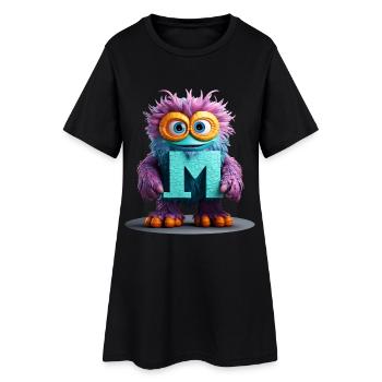 Monstre multicolore avec la lettre M - Robe T-shirt Femme - noir - Devant