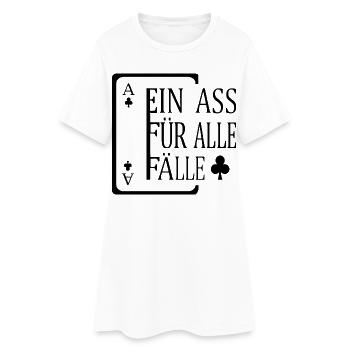 Ein ASS Spielkarten Karten Poker Game Casino Shirt - Frauen T-Shirt-Kleid - Weiß - Vorne
