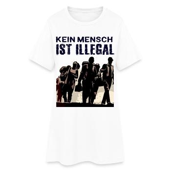 Kein Mensch ist illegal Demokratie Europa - Frauen T-Shirt-Kleid - Weiß - Vorne
