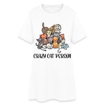 Pets Cat Statement Cuddly Toy Pet - Women’s T-Shirt Dress - white - Front