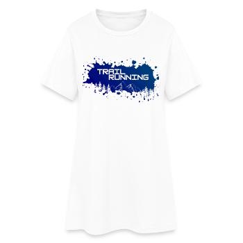 Trail running, montagnes et forêt de touches blanches de couleurs - Robe T-shirt Femme - blanc - Devant