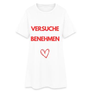 Ich Versuche Mich Zu Benehmen – Mama - Frauen T-Shirt-Kleid - Weiß - Vorne