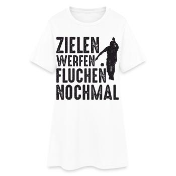 Zielen Werfen Fluchen Nochmal Spruch Bouler - Frauen T-Shirt-Kleid - Weiß - Vorne