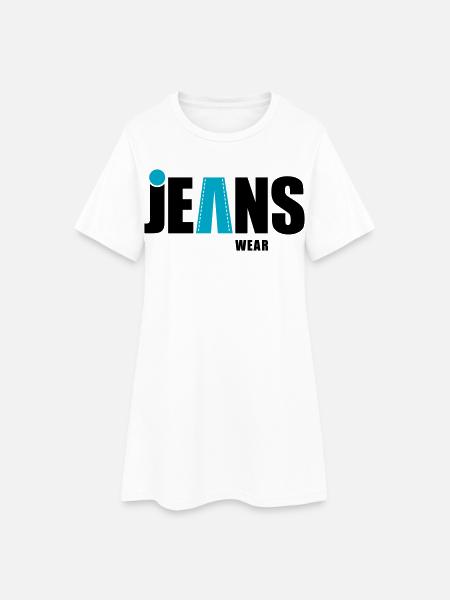 jeans wear mit punkt - Frauen T-Shirt-Kleid - Weiß