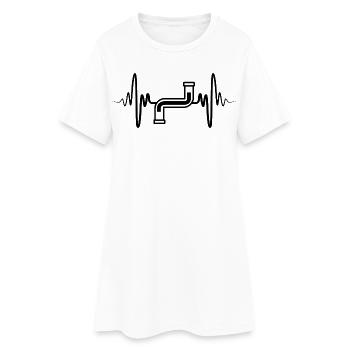 Ligne cardiaque ECG tube - Robe T-shirt Femme - blanc - Devant